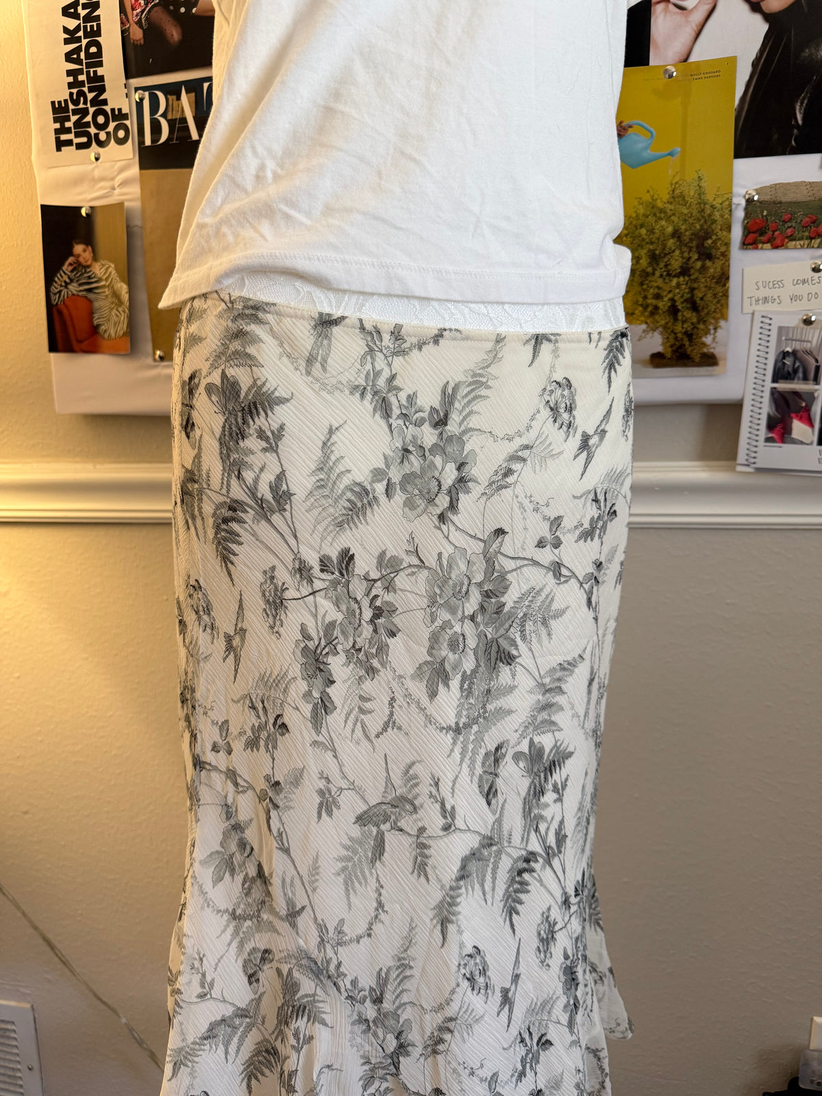 Express Flower Silk Skirt