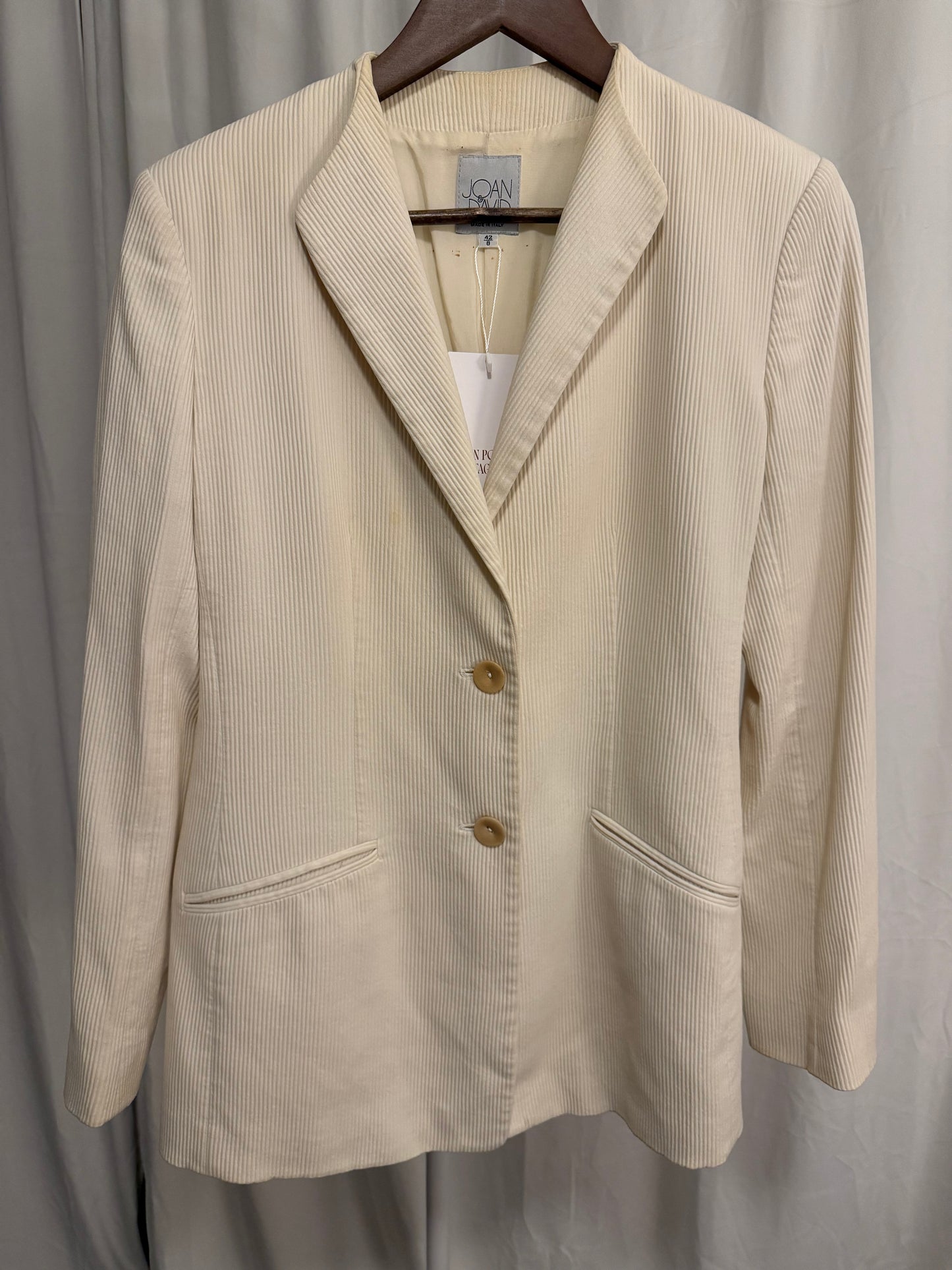 Joan and David Cream Blazer