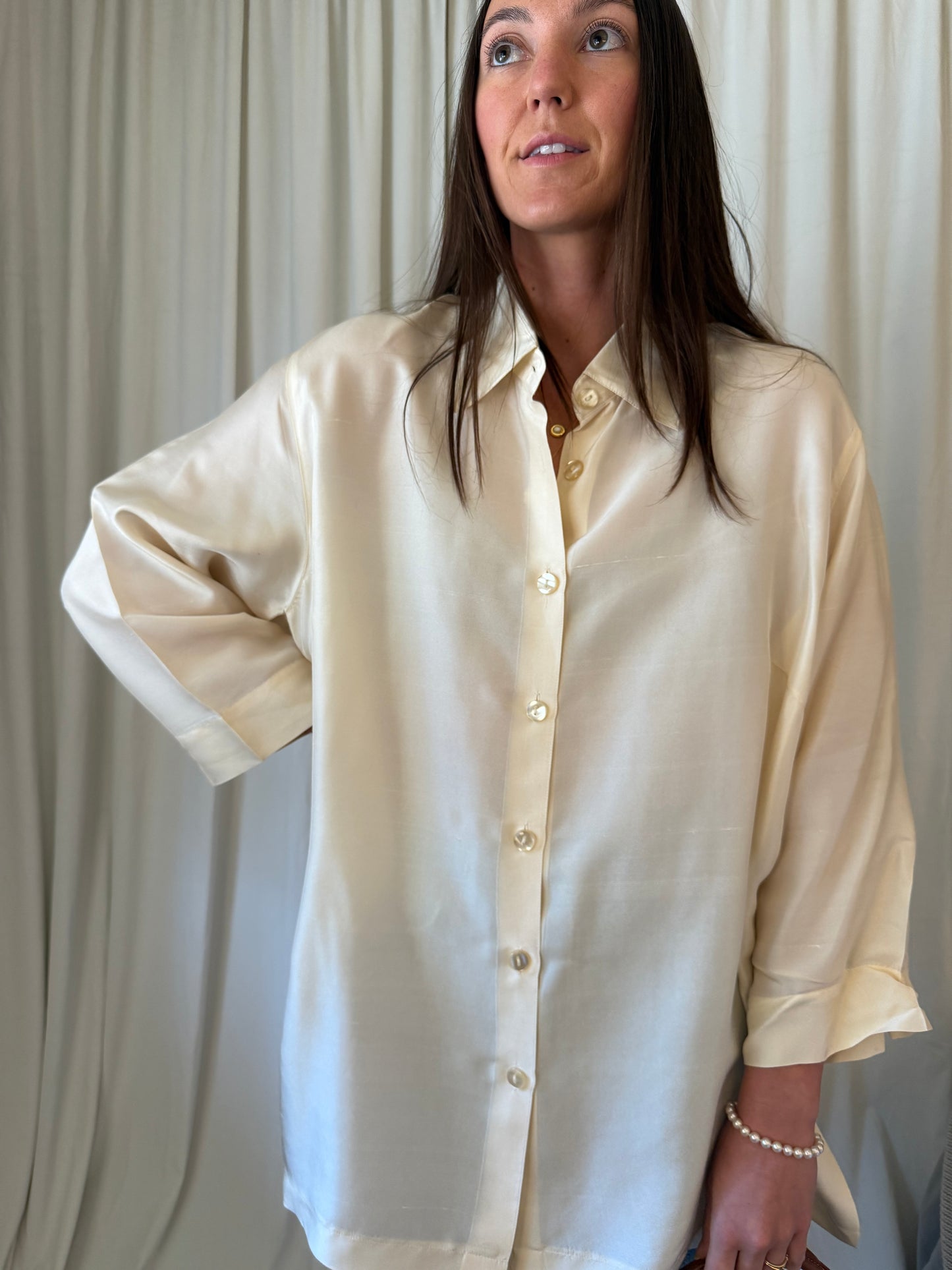 100% Silk Button Down