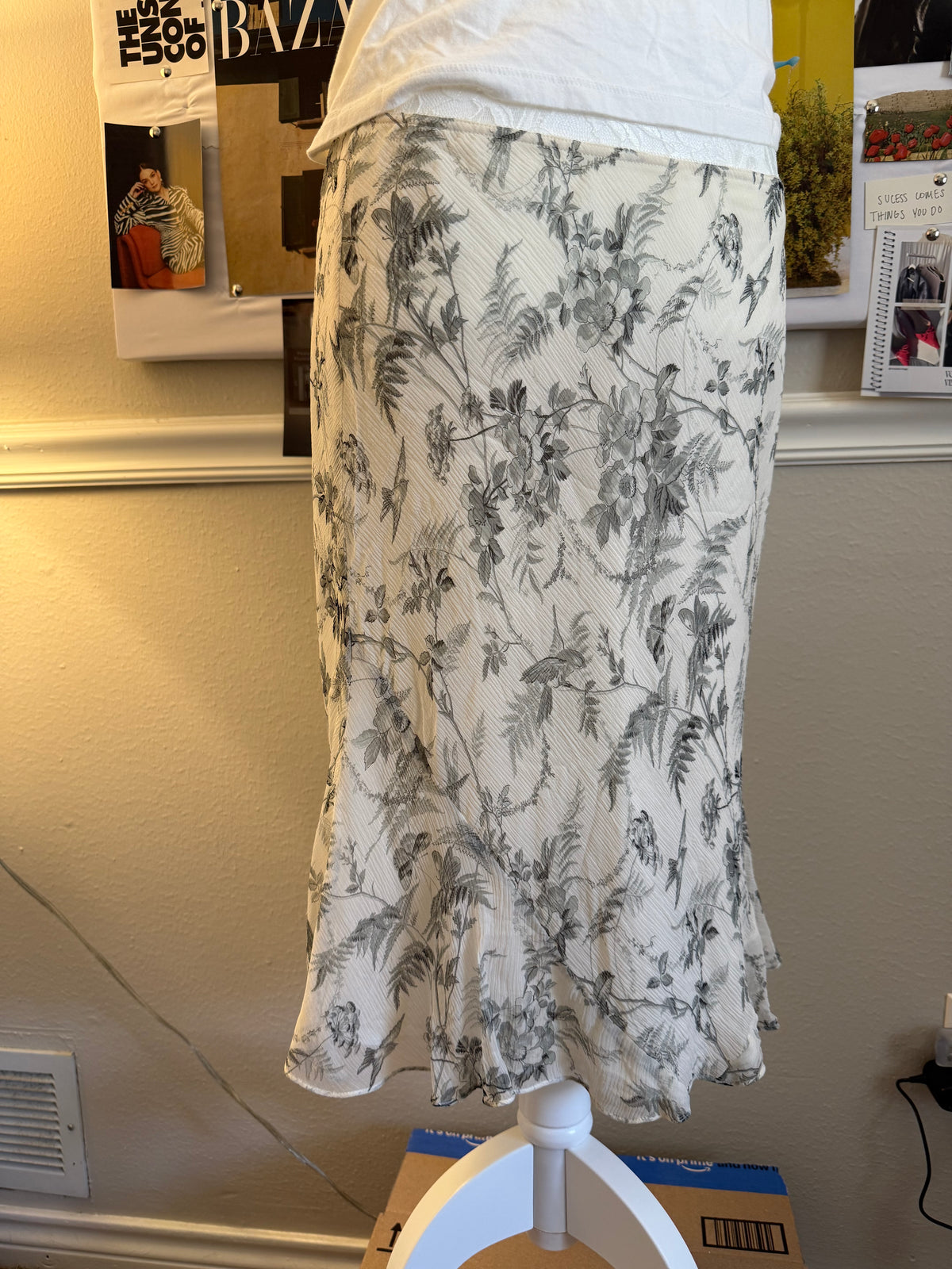 Express Flower Silk Skirt