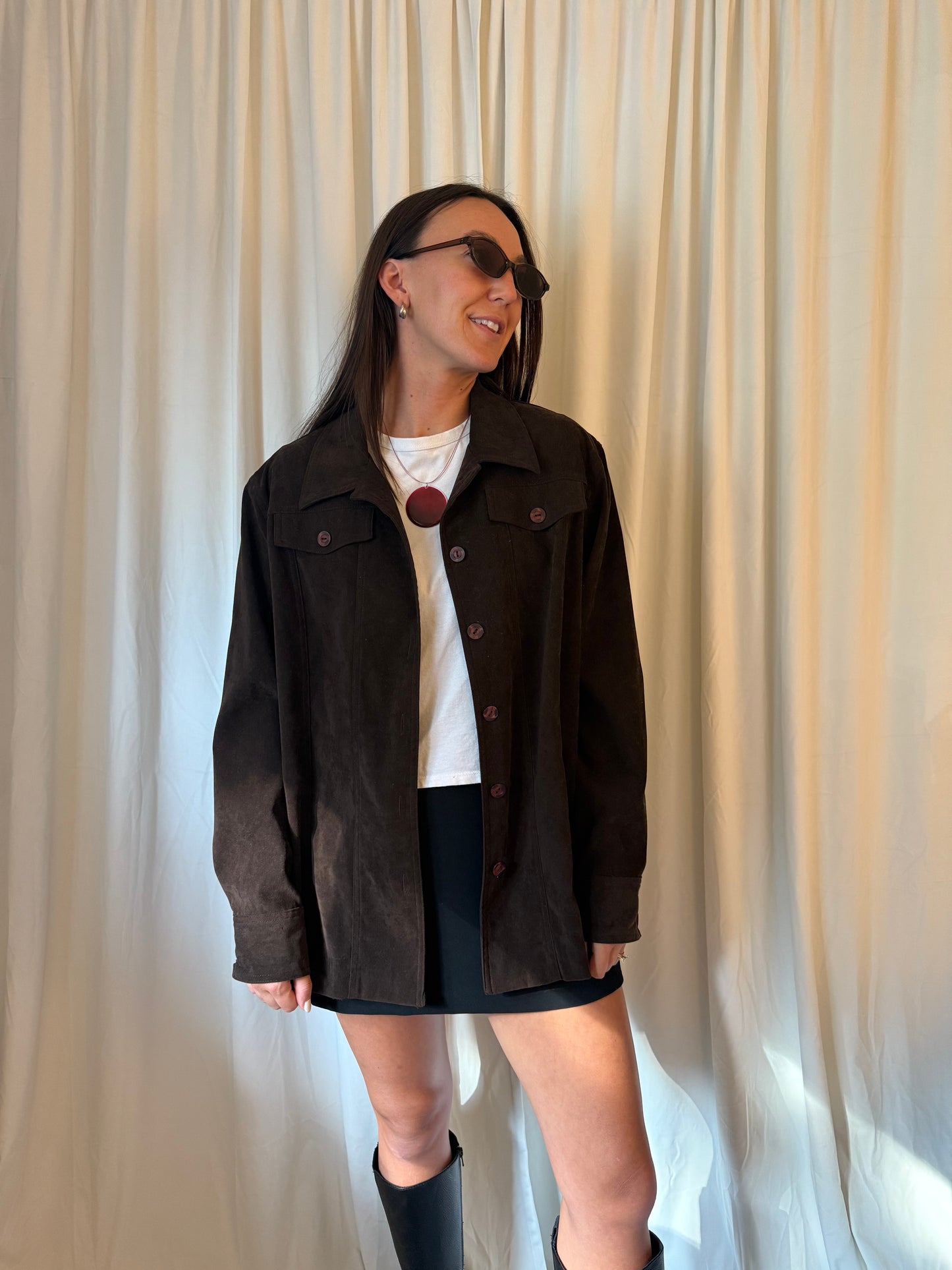 Brown Faux Suede Jacket