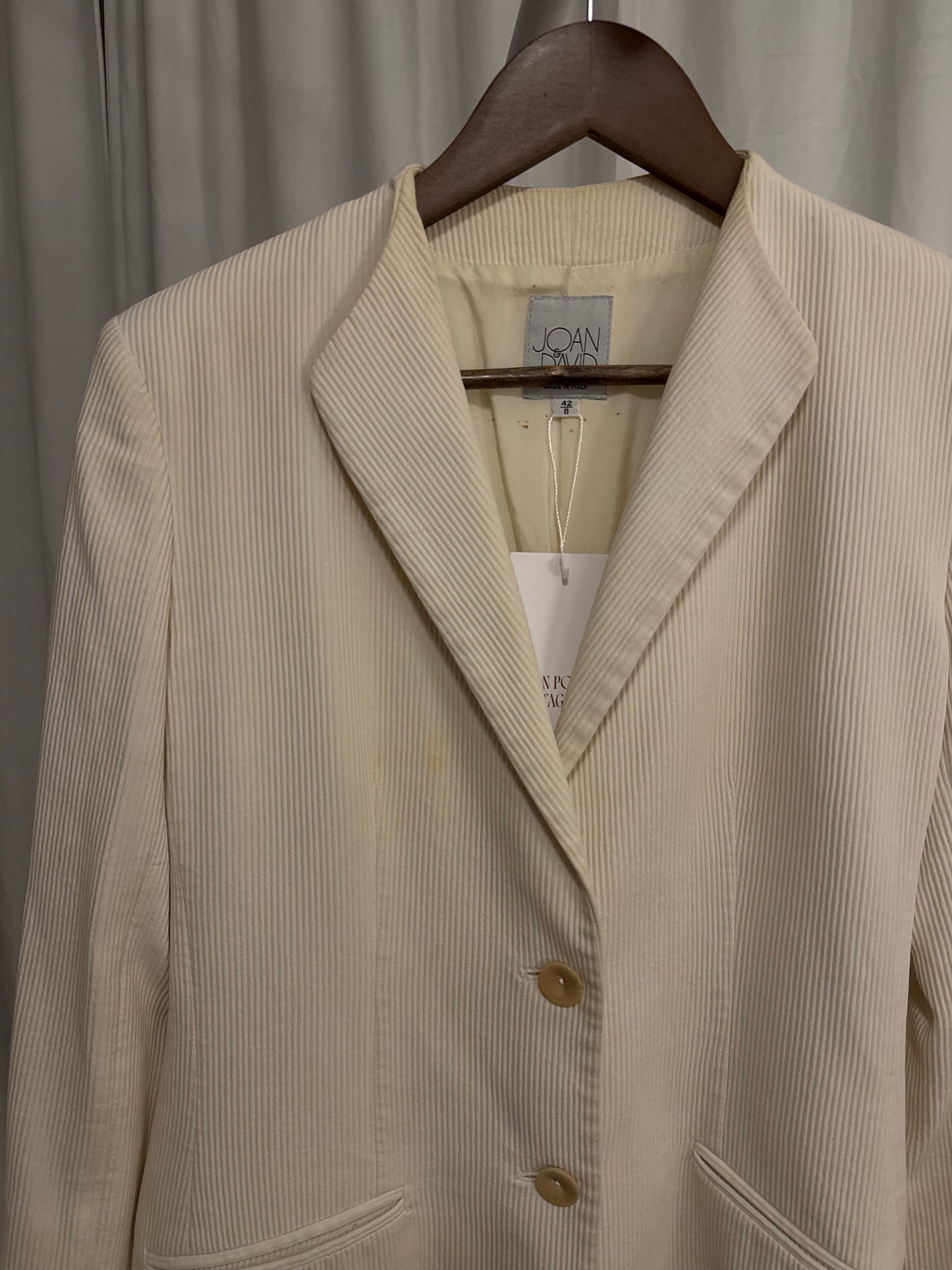 Joan and David Cream Blazer
