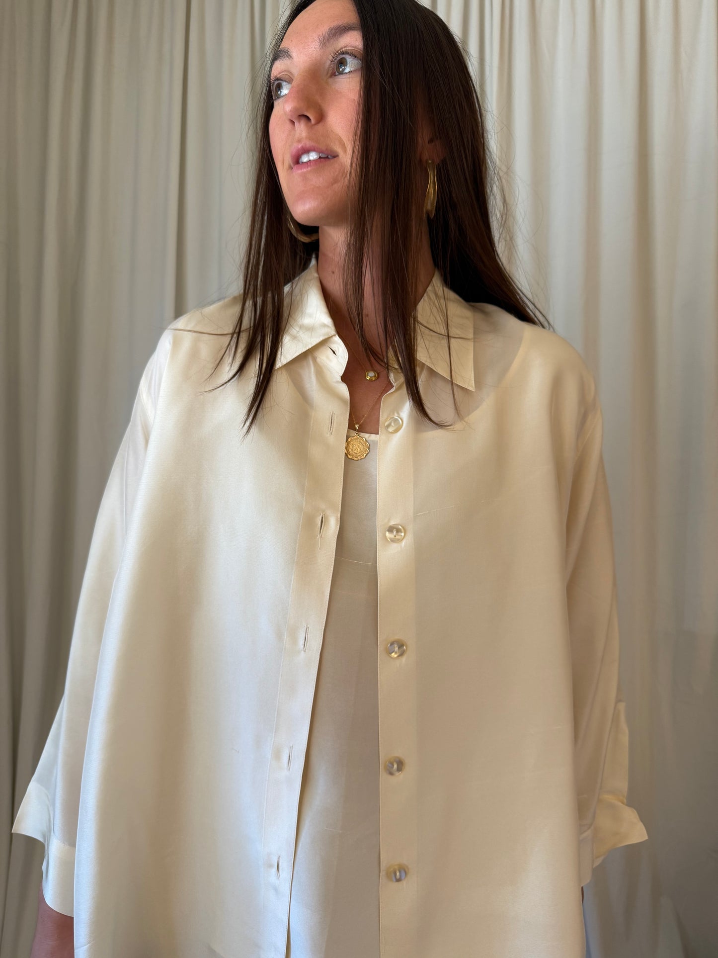 100% Silk Button Down