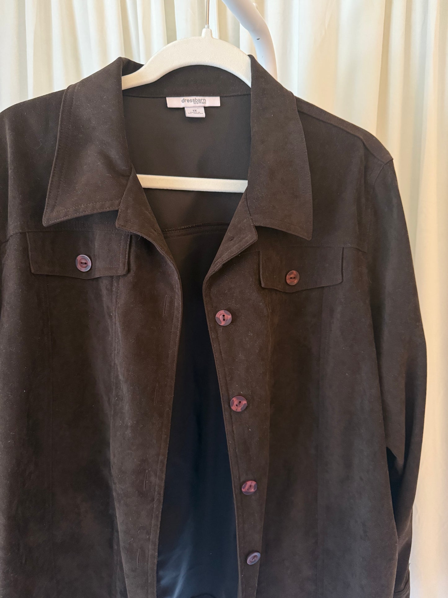 Brown Faux Suede Jacket